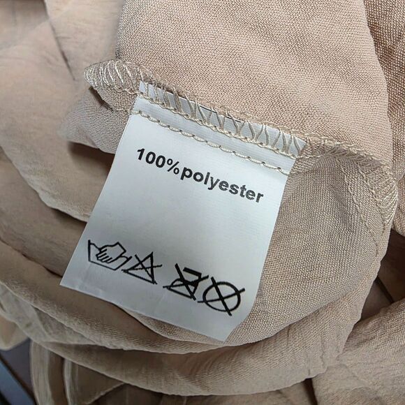 Ruffle Sleeve V Neck High Waist Button Down Babydoll Tunic Dress Size Medium - Picture 8 of 11